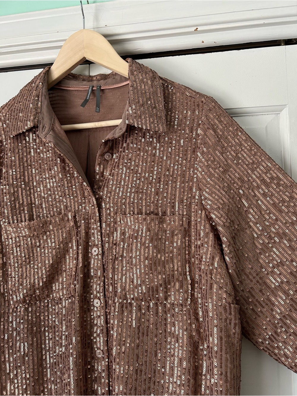 Pilcro Sequined Button Down